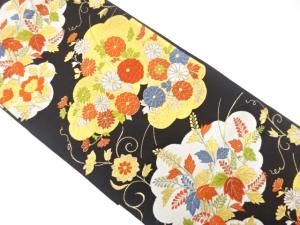 アンティーク　雲に桐・菊模様織り出し袋帯（材料）